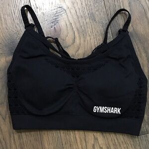 Gymshark Black Lace Detail Sports Bra
